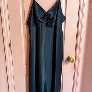 Sofia Vergara Black Satin Slip Dress